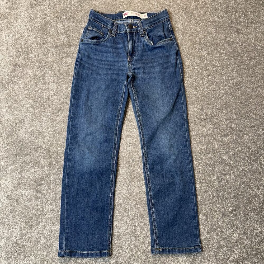 New Levi's 514 Straight Fit Boys Performance‎ Jeans Blue Denim 8 Regular 24x25